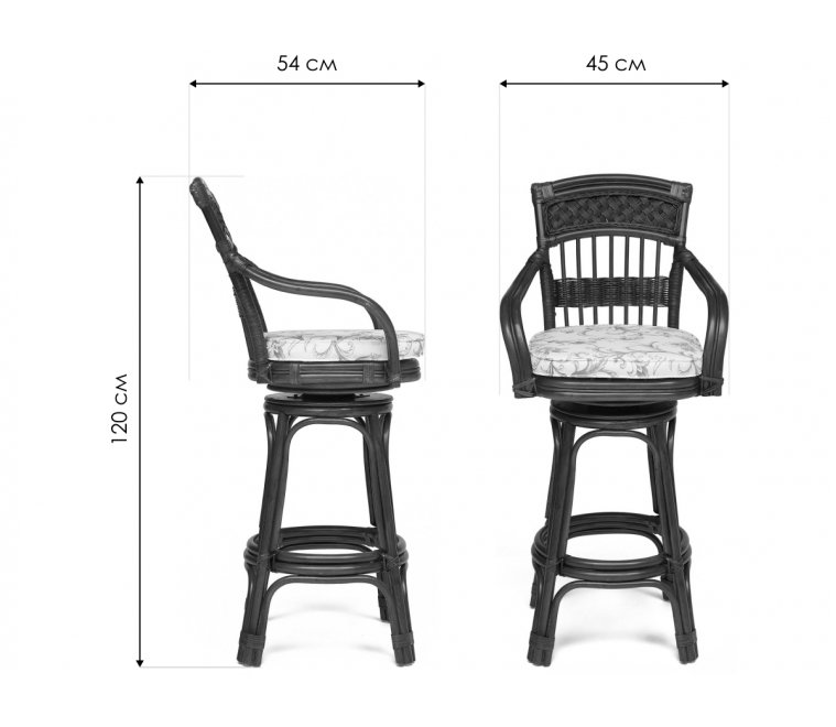 Барный стул Andrea Pecan Washed / кремовый