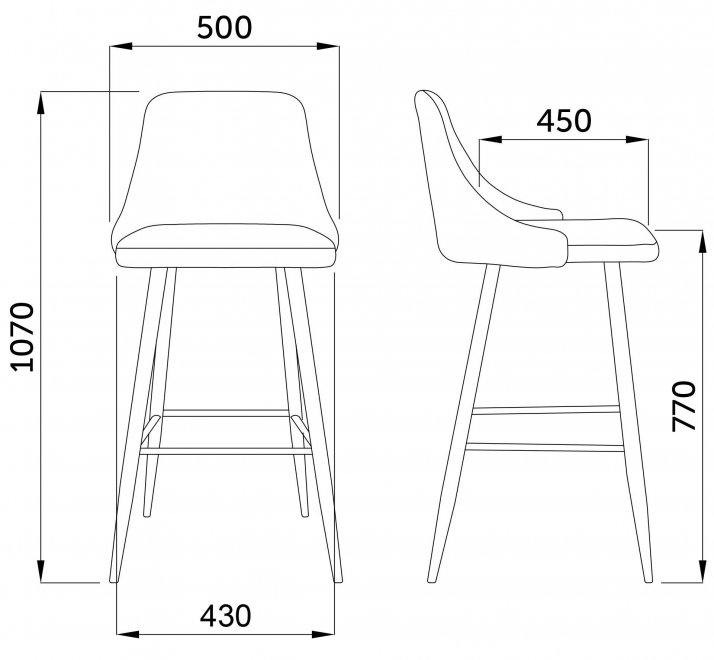 Барный стул Lara ткань бежевый / дуб