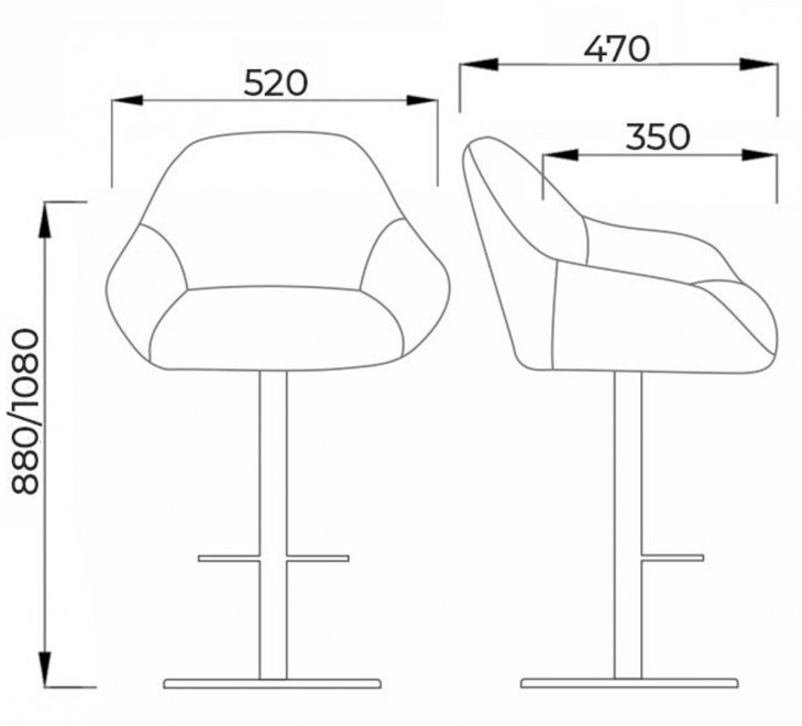 Барный стул Lisbon велюр темно-серый