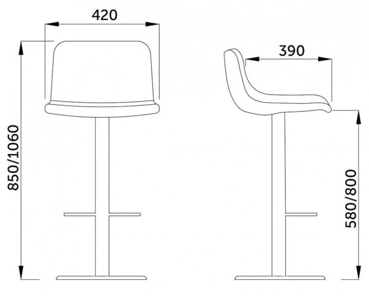 Барный стул Madrid ткань серый