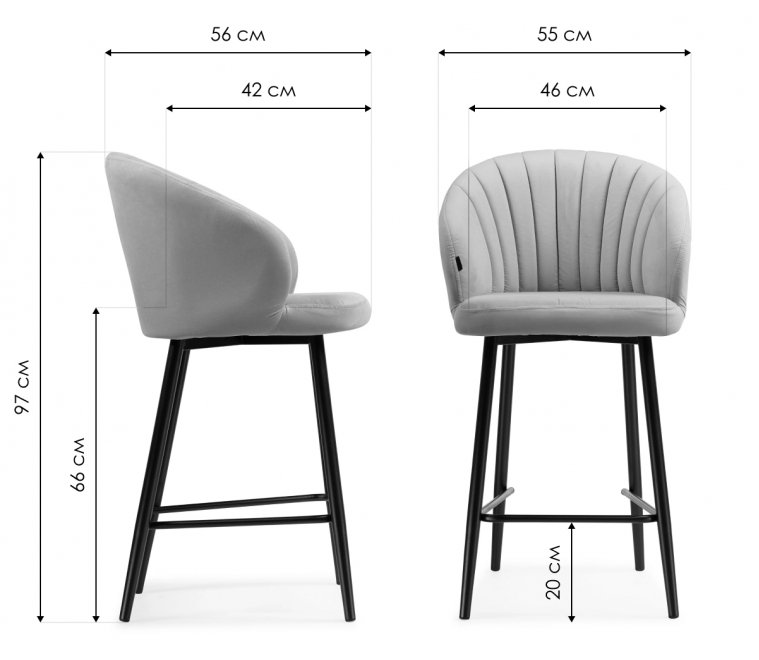 Полубарный стул Бэнбу velutto 14 / белый