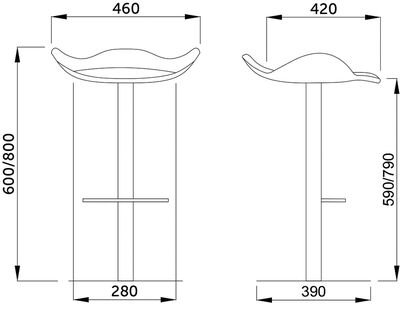 Барный стул Cuba черный / хром