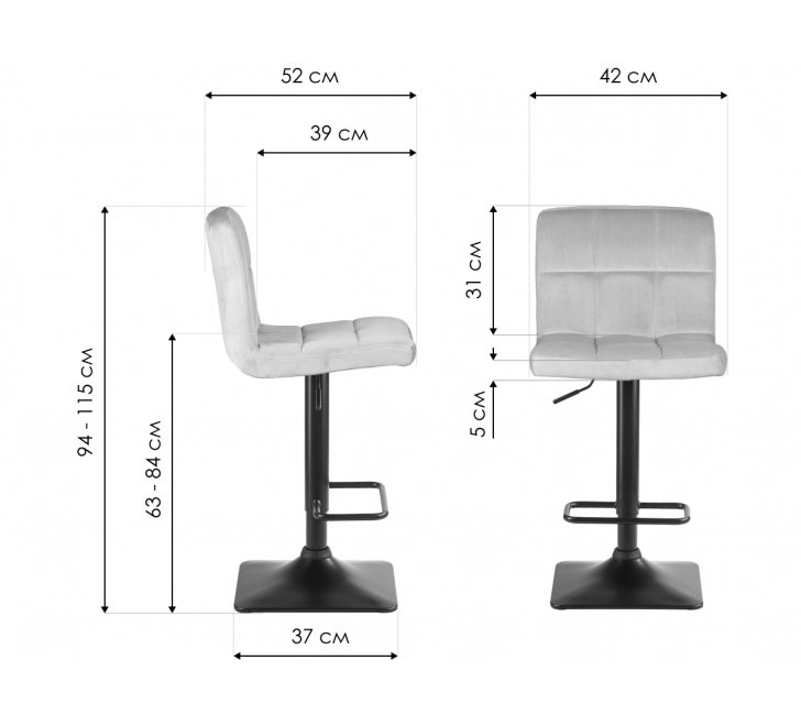 Барный стул Dominic серый