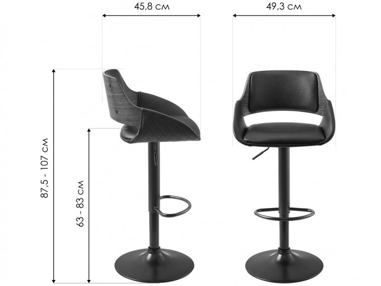 Барный стул JY3143X-L черный / черный