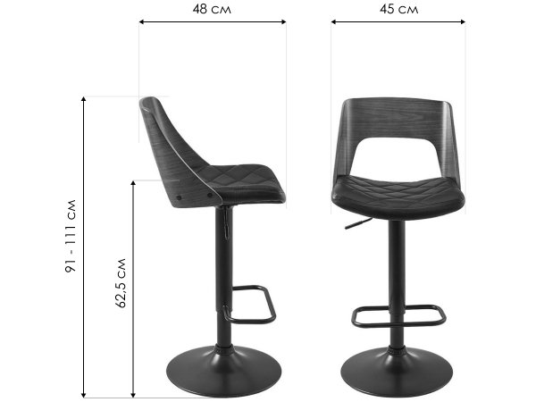 Барный стул JY1932 черный / черный