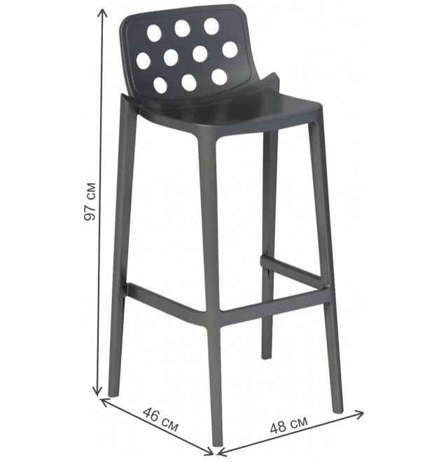Барный стул GAB/382.21/76A серый