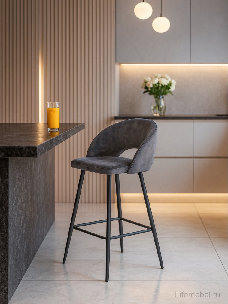 Барный стул H-96 серый
