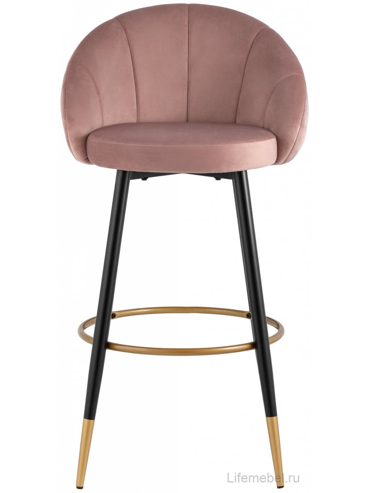 Барный стул Кэмпбэл розовый велюр