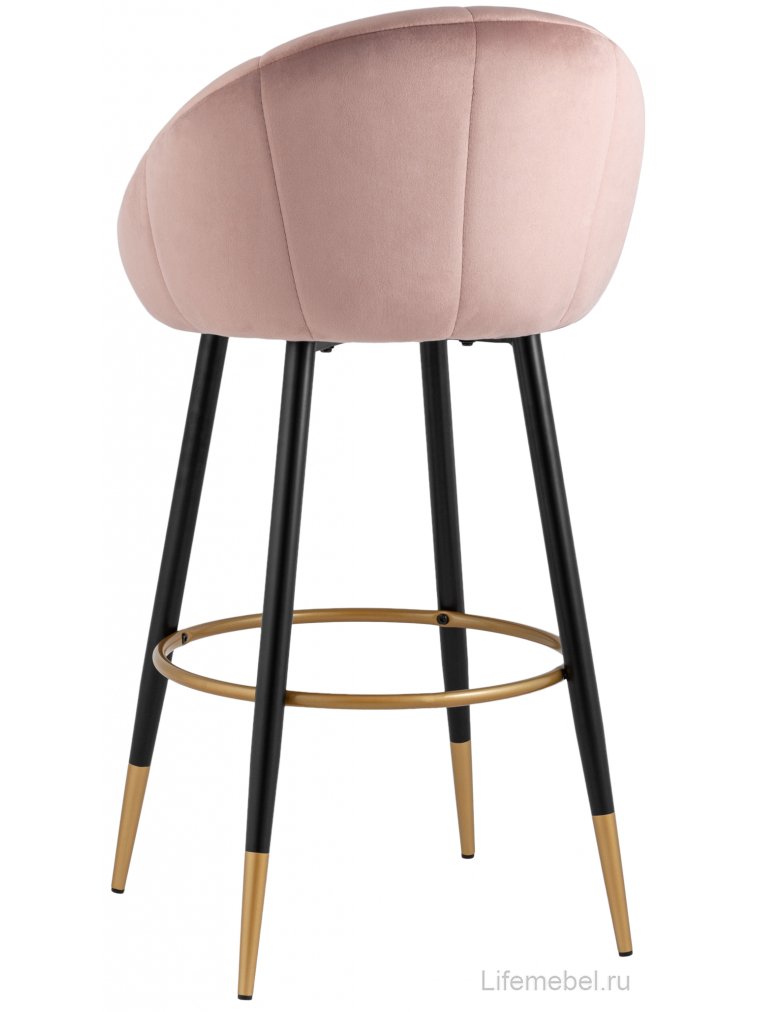 Барный стул Кэмпбэл розовый велюр