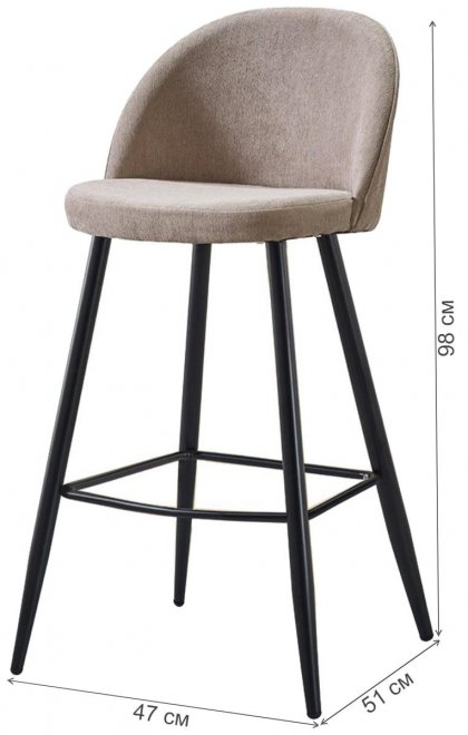 Барный стул 373B бежевый TD3052-11 / черный