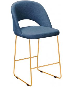 Барный стул Lars синий / золотой
