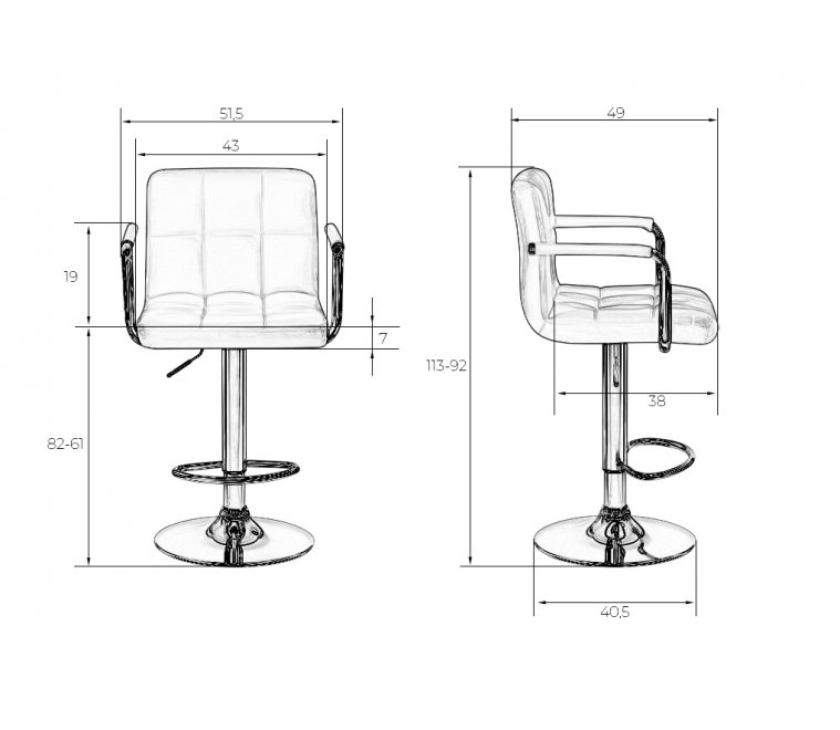 Барный стул Kruger Arm Black какао / черный