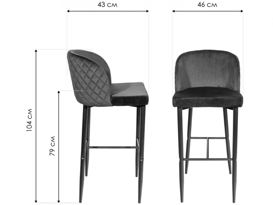 Барный стул Ланарк изумрудный