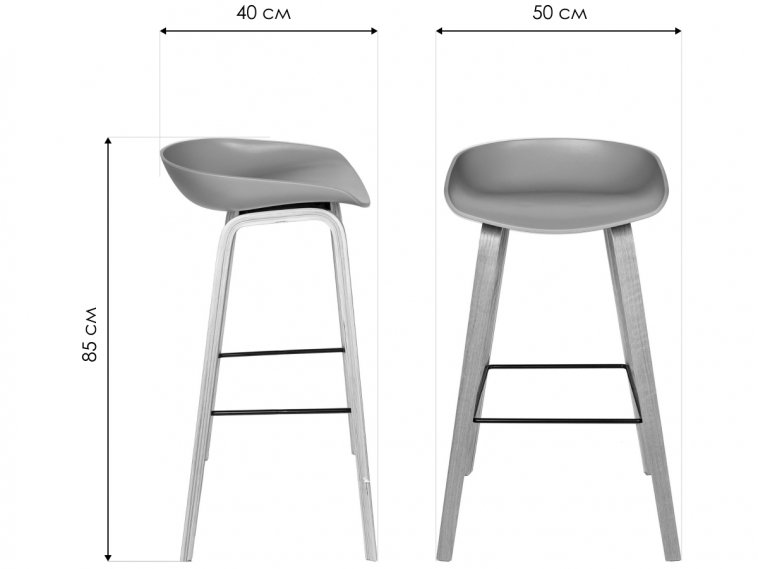 Барный стул Вирта серый