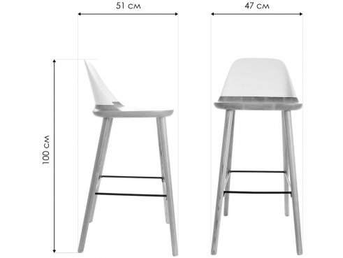 Барный стул Нинон белый / дерево