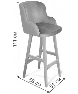 Стул барный SHT-ST39/S65 латте / прозрачный лак