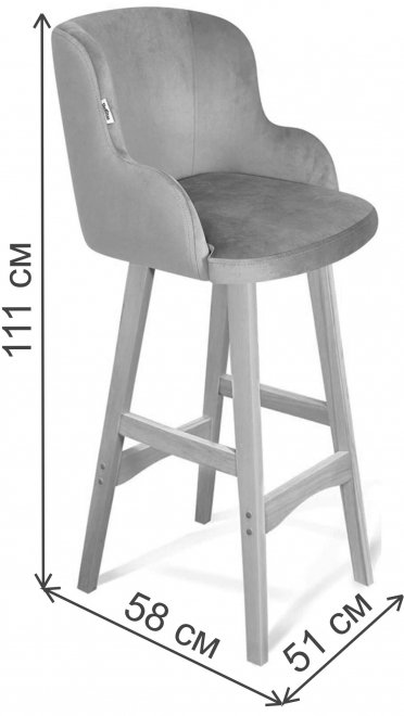 Барный стул SHT-ST39/S65 латте / прозрачный лак