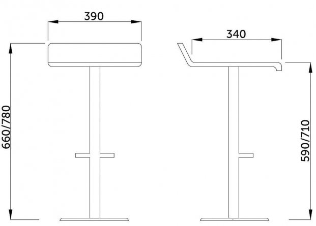 Барный стул Slim черный