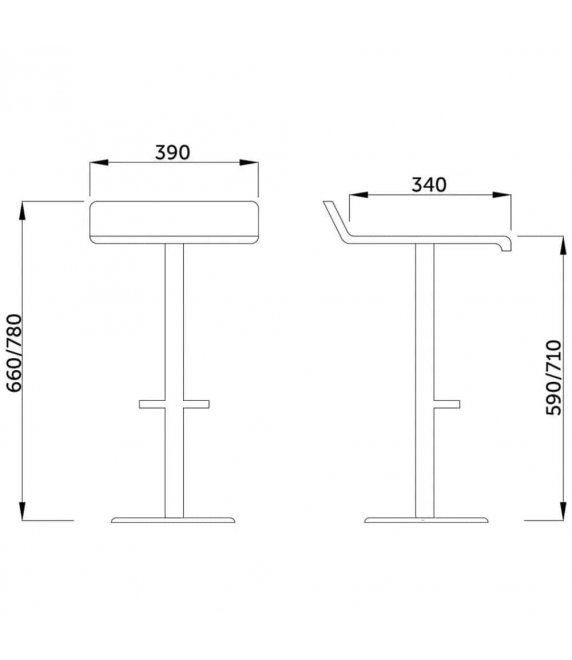 Барный стул Slim экокожа коричневая