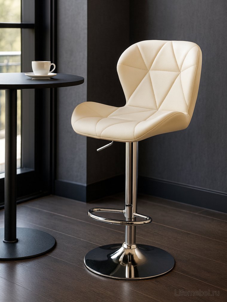 Барный стул Trio beige / chrome