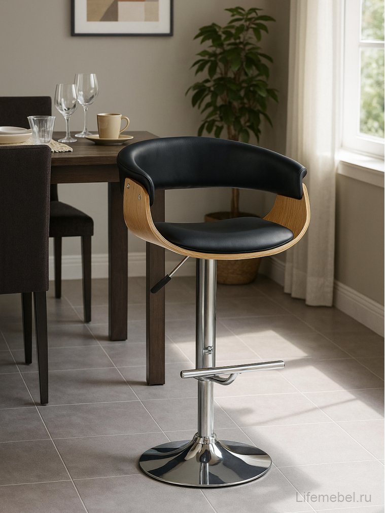 Барный стул H45 дуб / черный