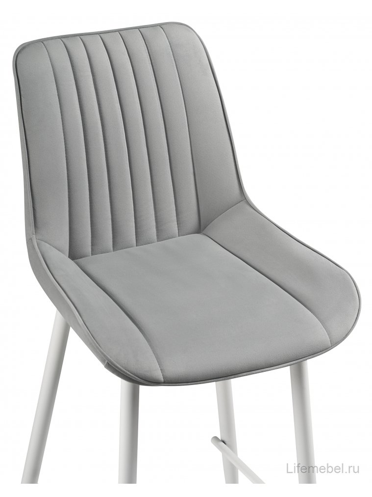 Полубарный стул Седа К бежевый велюр (velutto 18) / белый