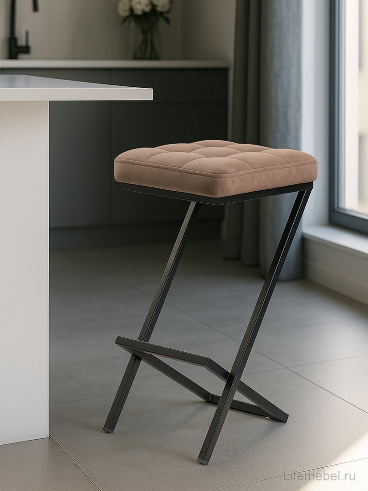 Полубарный стул Амаури катания корица / черный матовый