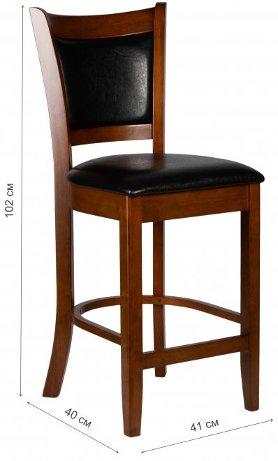 Полубарный стул Garry Counter шоколад черный