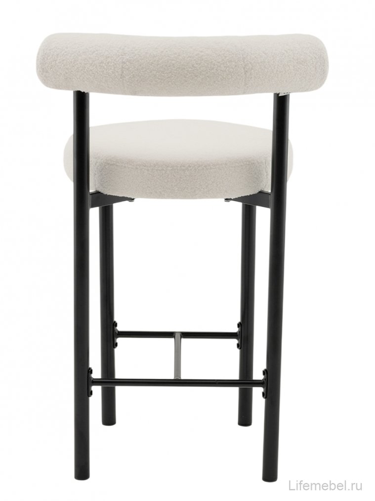 Полубарный стул Флориан букле молочный / черный