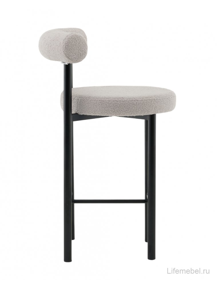 Полубарный стул Флориан букле светло-серый / черный