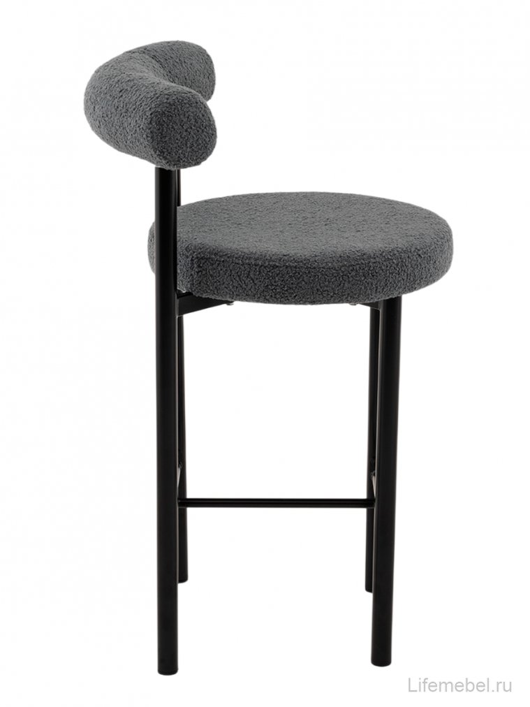 Полубарный стул Флориан букле темно-серый / черный