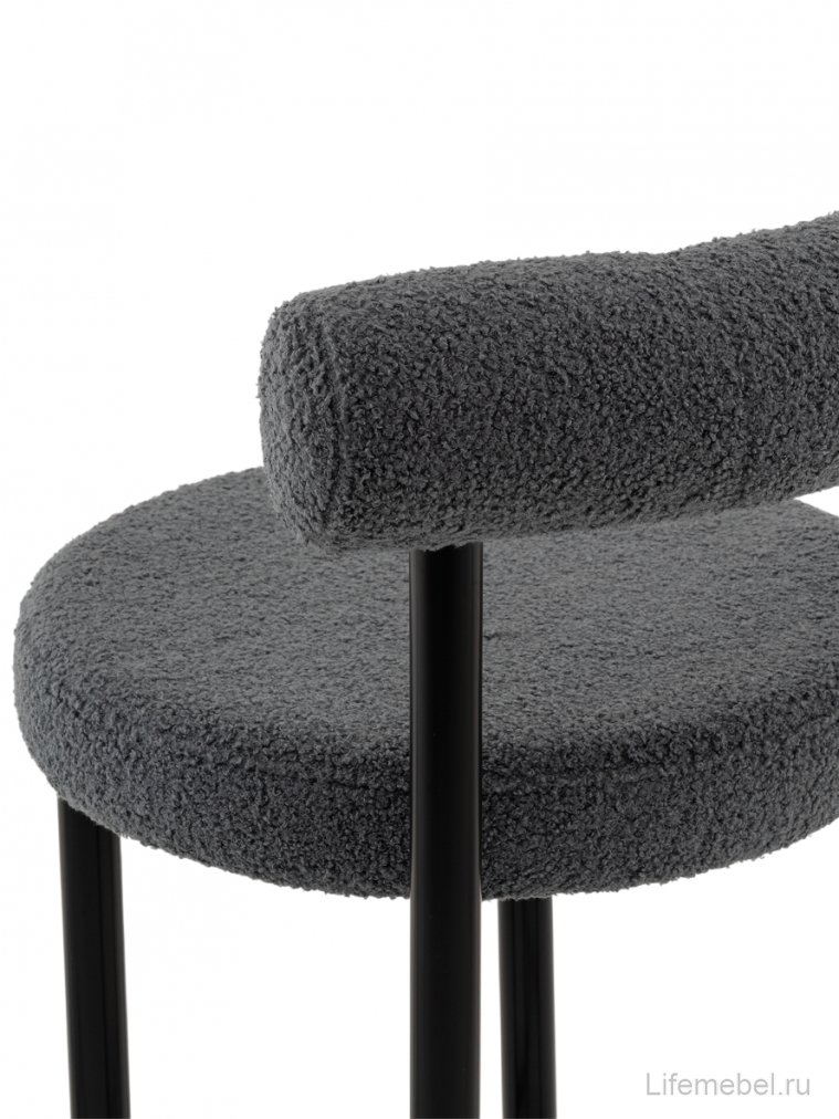 Полубарный стул Флориан букле темно-серый / черный
