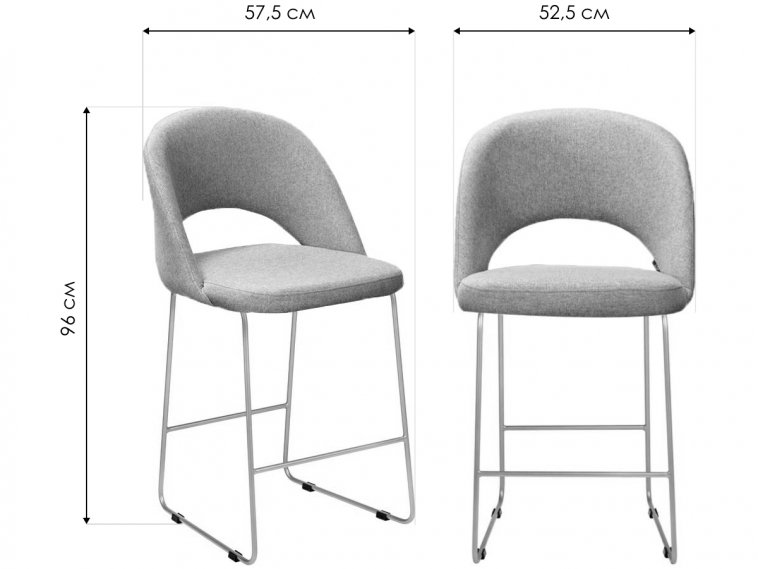 Полубарный стул Lars Diag grey / линк