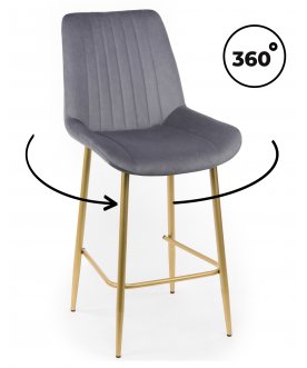 Полубарный стул Седа темно-серый (zd 995) / золотой
