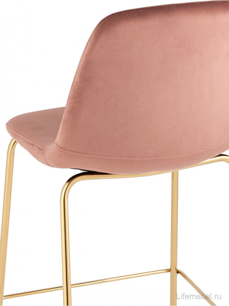 Полубарный стул Валли розовый / золотой
