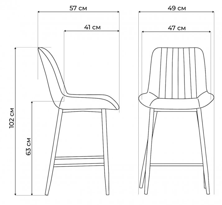 Полубарный стул Вейв бежевый (hl 67) / черный каркас