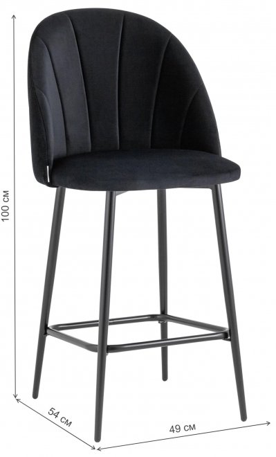 Полубарный стул Закур черный