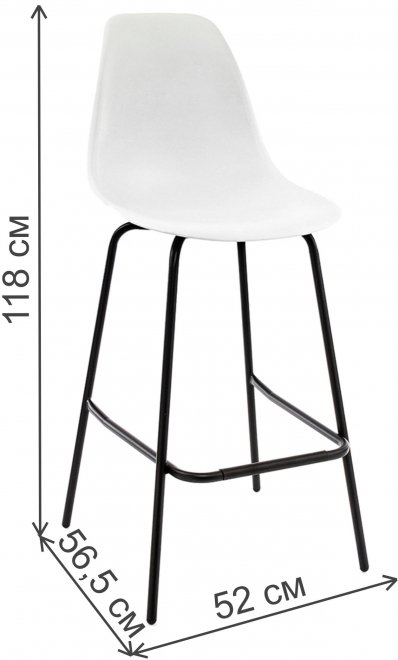 Стул барный SHT-S29 белый / черный муар