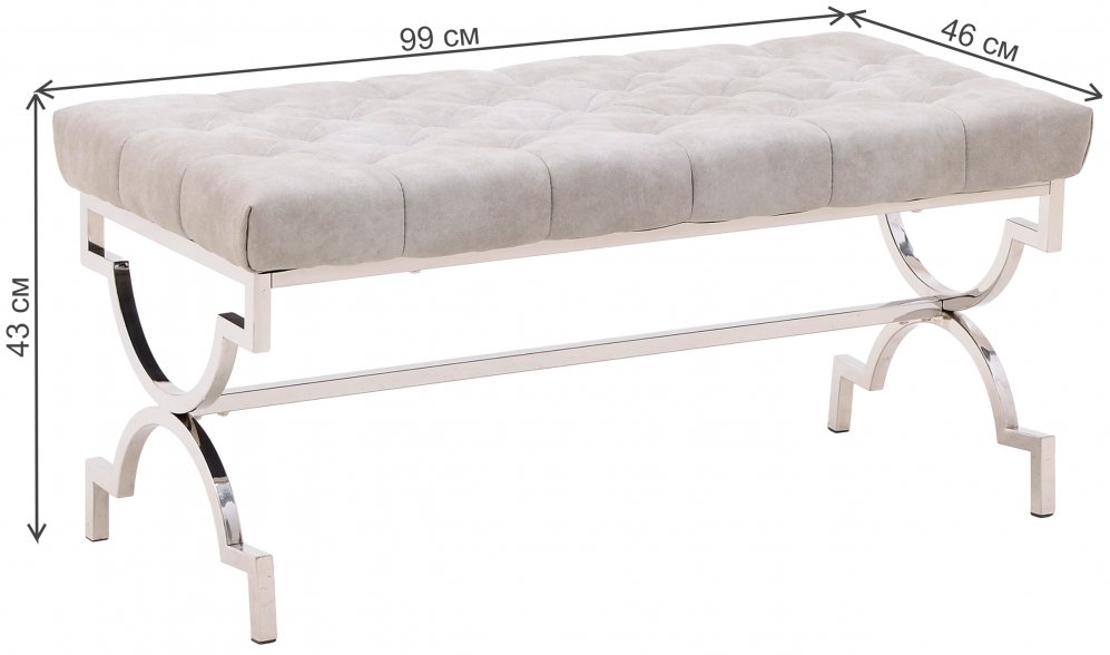 Банкетка Allie серый / серебристый