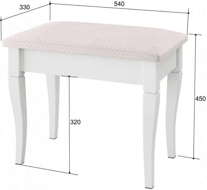 Банкетка Прованс белый пунто / белый