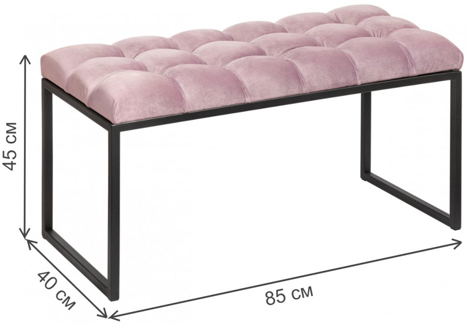 Банкетка Alba Mini черный / dusty pink