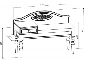 Банкетка Ассоль АС-41 правая