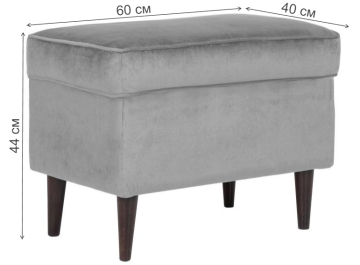 Банкетка Ron bluvel 14 серый / венге