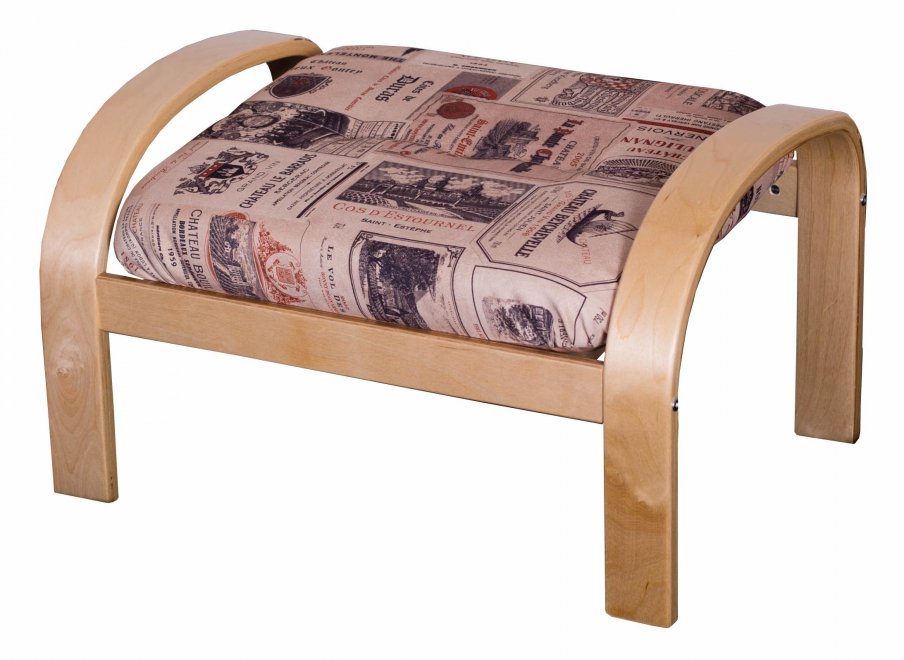 Пуф для ног Сайма (ткань) березовый шпон / vinum 02