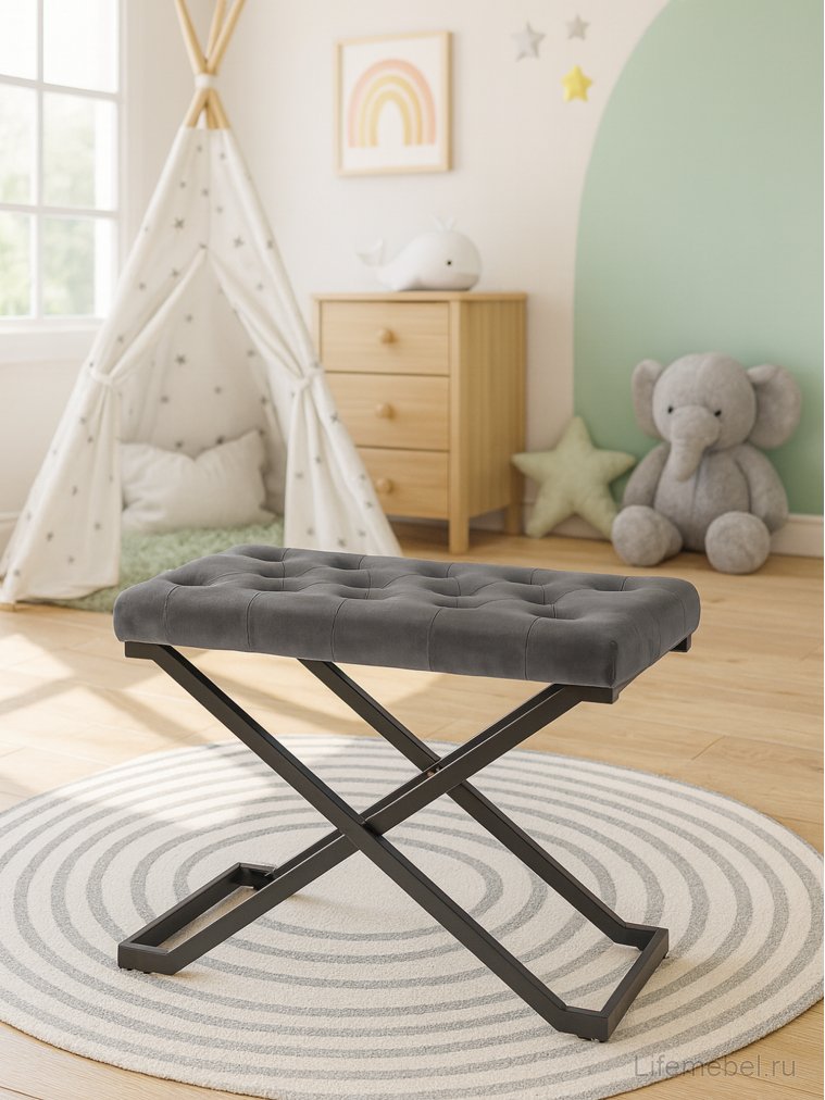 Табурет German dark grey / black