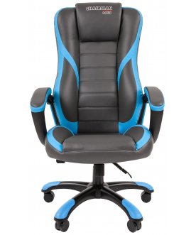 Компьютерное кресло Chairman game 22 экопремиум серое / голубое