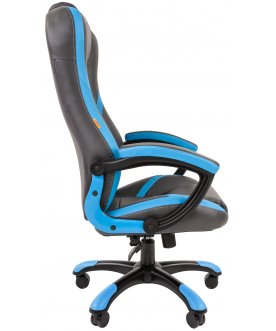 Компьютерное кресло Chairman game 22 экопремиум серое / голубое