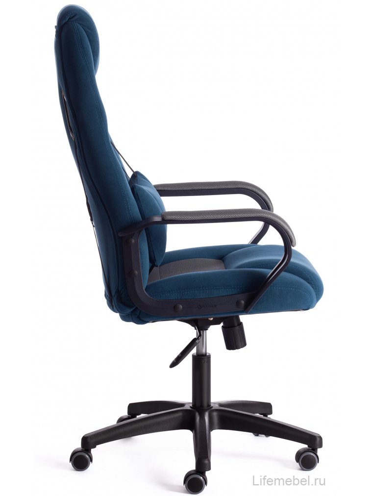 Компьютерное кресло Driver/Драйвер флок синий / ткань серый