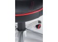 Компьютерное кресло Мустанг Х CX0496H black red серый пластик / экокожа черная / красная строчка