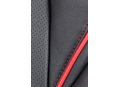 Компьютерное кресло Мустанг Х CX0496H black red серый пластик / экокожа черная / красная строчка
